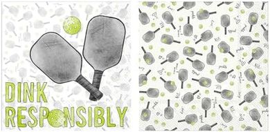 Pickleball Party Napkins: 40 Count (2 packs, fun designs)
