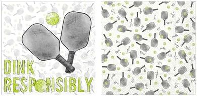 Pickleball Party Napkins: 40 Count (2 packs, fun designs)