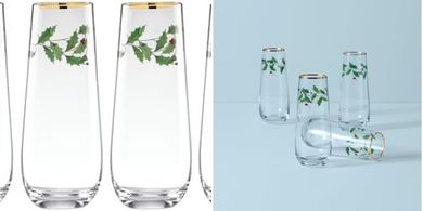 Lenox Holiday Stemless Flute Set (4-piece, Christmas)
