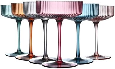 Handmade Art Deco Coupe Glasses: Cocktails & Champagne (7oz)
