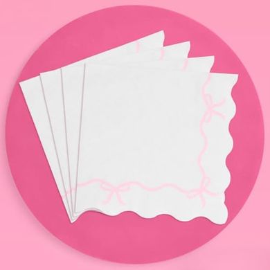 Pink Bow Napkins: 25 3-ply napkins for parties & showers.
