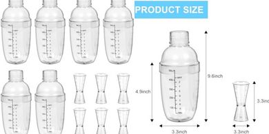 17oz Plastic Cocktail Shaker Set with 6 Measuring Cups
