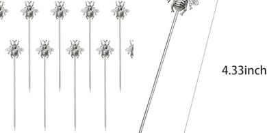 Reusable Stainless Steel Cocktail Picks (10 Pack)
