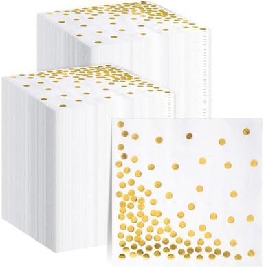 Sepamoon Gold Dot Cocktail Napkins (400-pack, 5x5")