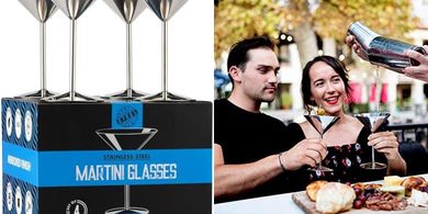 Shatterproof Stainless Steel Martini Glasses (Set of 4, 8 oz)
