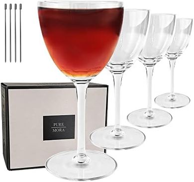 Premium Crystal Nick & Nora Cocktail Glasses (Set of 4-6oz)
