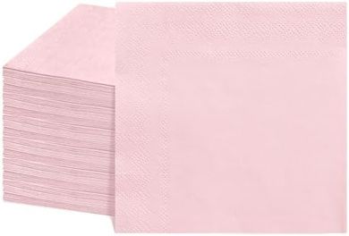 120 Pink Disposable Cocktail Napkins (5x5") for Parties