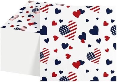 Patriotic 3-Ply Cocktail Napkins (100-count)
