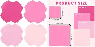Layhit Pink Cocktail Napkins (100, 5x5") for Parties