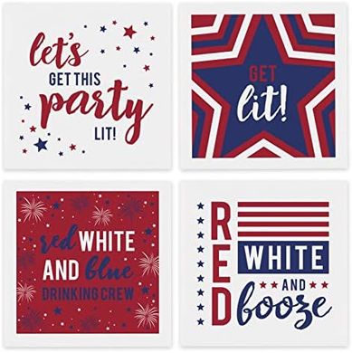 American Flag Cocktail Napkins (48-pack, 3-ply)
