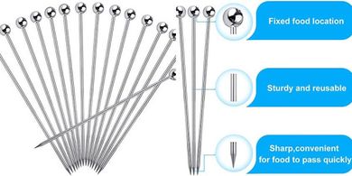 Reusable Stainless Steel Cocktail Picks (15 pc, 4.3")
