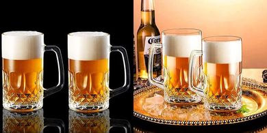 German Beer Stein Mugs: 20 oz, Set of 2
