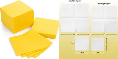 American Homestead Linen-Like Cocktail Napkins (100, Yellow, 4x4")
