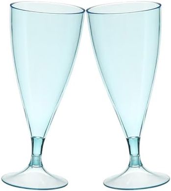 12-Pack Disposable Blue Plastic Champagne Flutes (5.5 oz) for Parties
