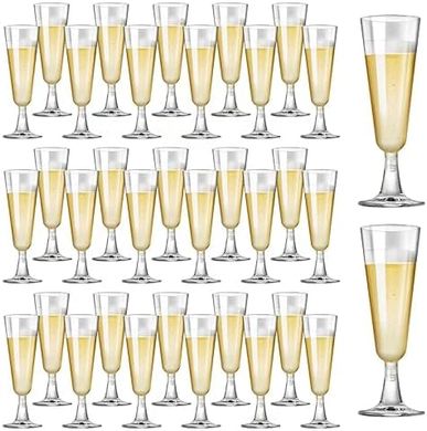 SureHome Disposable Champagne Flutes: 40 Pack, 5.5 oz, Clear Plastic
