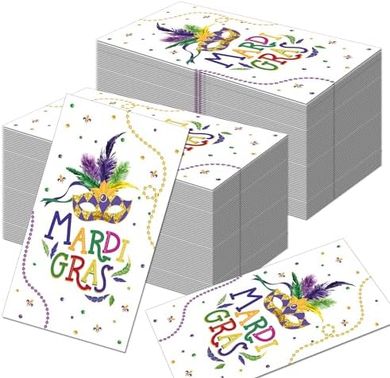 Mardi Gras Disposable Napkins (100-pack, 3-ply)
