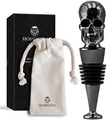 Homestia Skull Wine Stopper: Reusable Zinc Alloy & Silicone
