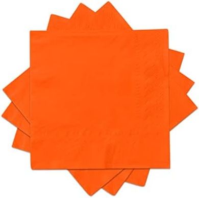 Orange Disposable Cocktail Napkins (80-count, 3-ply)
