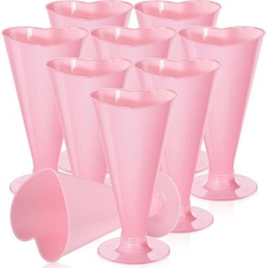 Pink Heart-Shaped Champagne Flutes (25-pack) for Parties
