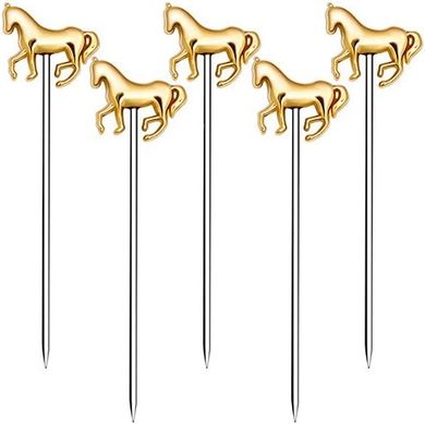 Gold Horse Stainless Steel Cocktail Picks (5pcs)
