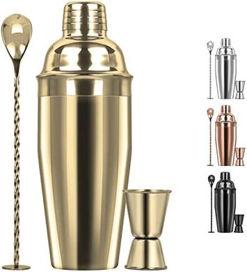 Tiawudi 24oz Gold Stainless Steel Cocktail Shaker Set
