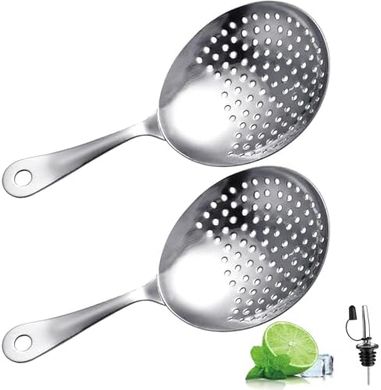 Stainless Steel Julep Cocktail Strainers with Pour Spout
