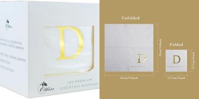 Elegant Gold Foil Monogrammed Napkins (120-pack, 5")
