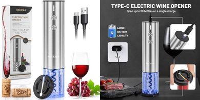 Secura Rechargeable Electric Wine Opener with Foil Cutter
