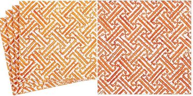 Orange Fretwork Cocktail Napkins (40-count)
