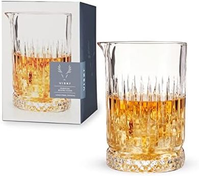 Viski Crystal Cocktail Mixing Glass (23 oz) for Classic Cocktails
