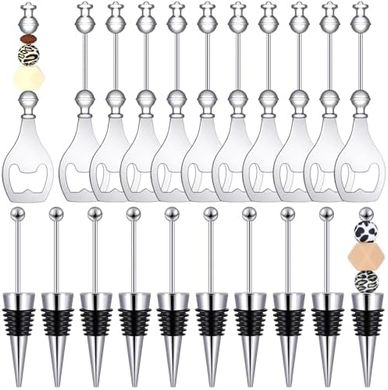 DIY Beaded Wine & Beer Stopper & Opener Set (20 pc)
