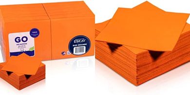 Sun Orange Beverage Napkins: EU-Made, 2-ply, 300-count
