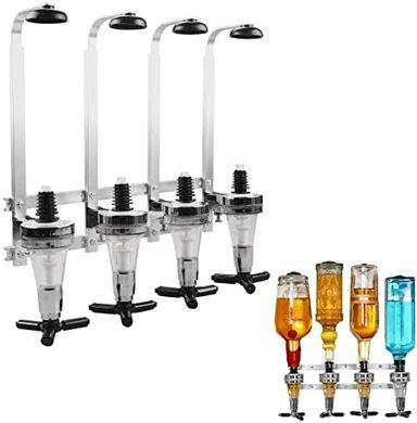 MUGLIO 4-Bottle Revolving Liquor Dispenser with Pourers
