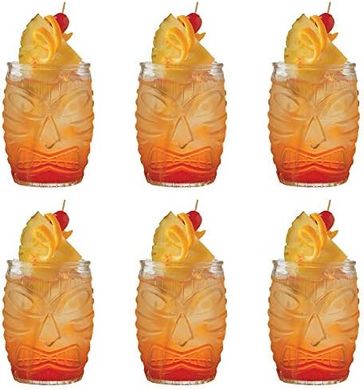 Cedilis 6-Pack Modern Tiki Glasses (16 oz)
