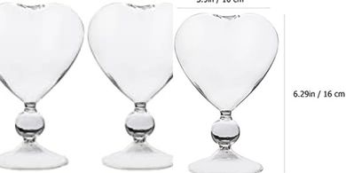 Heart-Shaped Cocktail Glasses (4-Pack) for Parties & Weddings