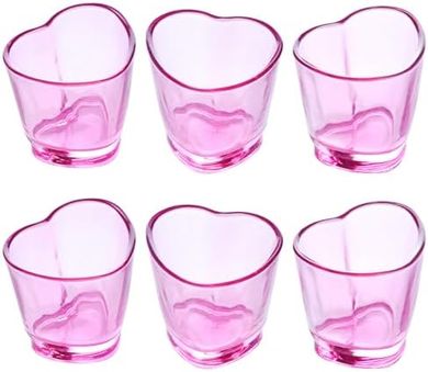 Pink Heart-Shaped Shot Glasses (6-Pack)