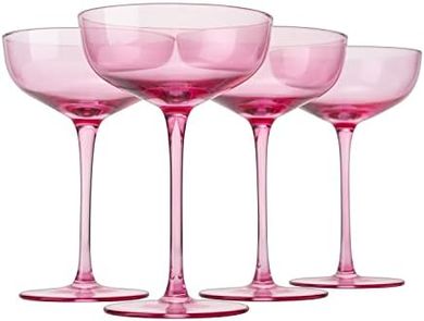 Pink Coupe Cocktail Glasses: 4-Piece Set (7oz)
