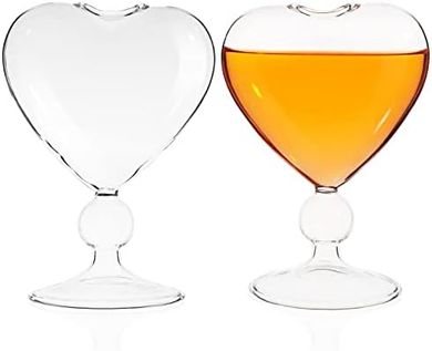 DOITOOL Heart-Shaped Cocktail Glasses (Set of 2)