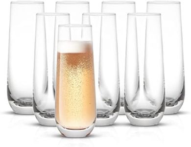 JoyJolt Milo Crystal Champagne Flutes: 8-Piece Set
