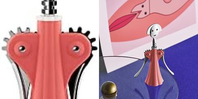 Alessi Anna G. corkscrew: pink resin & chrome.