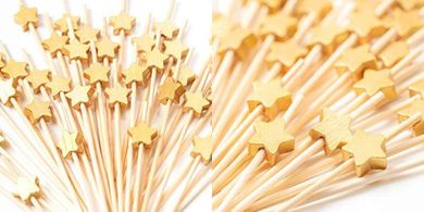 Gold Star Handmade Wooden Cocktail Picks (100 ct)
