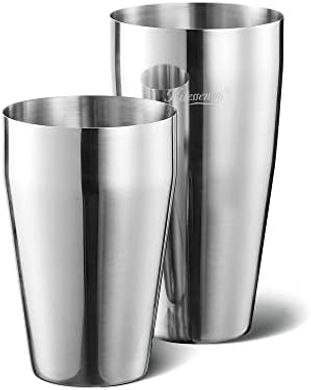 KITESSENSU Boston Shaker Set: 18/8 Stainless Steel, 18oz & 28oz, Recipes Included
