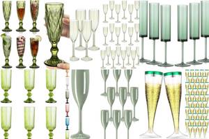 10 Stunning Green Champagne Flutes