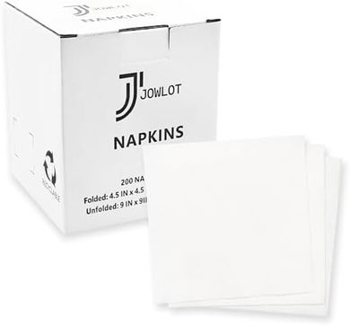 White Disposable Cocktail Napkins (200, 2-ply, 4.5x4.5")
