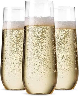 Munfix Disposable Champagne Flutes: 48 Pack, Shatterproof, Recyclable
