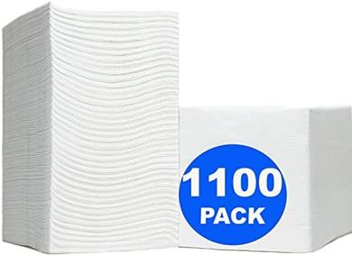 Elegant White 3-Ply Cocktail & Dessert Napkins (1100 Pack)
