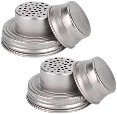 Stainless Steel Mason Jar Shaker Lids with Silicone Seals
