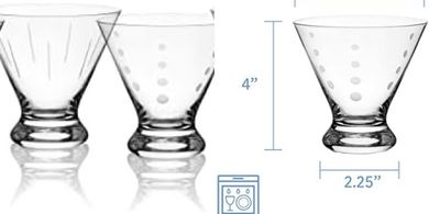 Mikasa Cheers Stemless Martini Glasses (Set of 4, 8oz)
