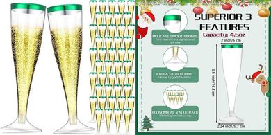 Zubebe 100-Pack Clear Plastic Champagne Flutes (4.5 oz) for Parties
