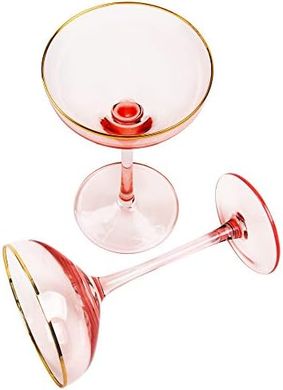 Gilded Pink Champagne Coupe Glasses (Gift Set of 2)
